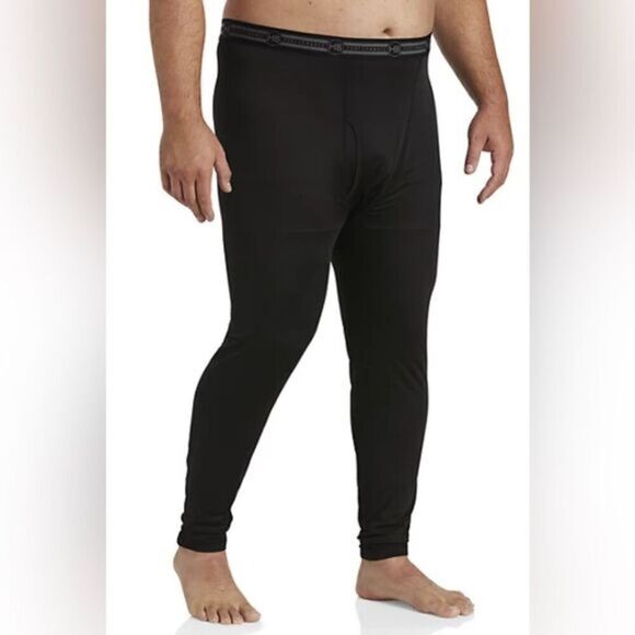 NWOT HB Men’s Big & Tall Black Base Layer Long Pants Cold Weather - 2XLT - Picture 1 of 5